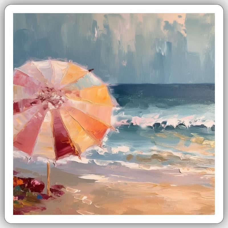 Retraite en bord de mer - Sticker taille S (10 x 10 cm) - blanc mat