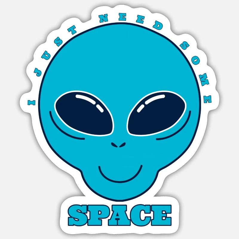 J’ai juste besoin d’espace - Sticker taille S (10 x 10 cm) - blanc mat