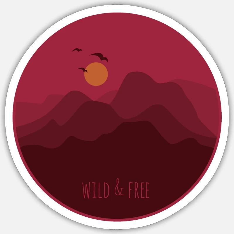 sauvage et libre - Sticker taille S (10 x 10 cm) - blanc mat