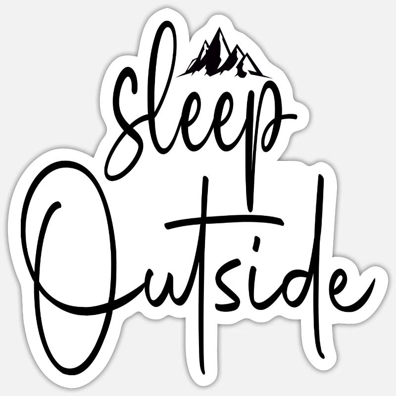 Dormir dehors - Sticker taille S (10 x 10 cm) - blanc mat