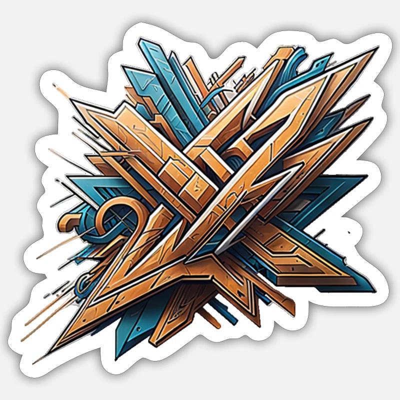 Conception de graffitis fous cool Sticker taille S (10 x 10 cm)