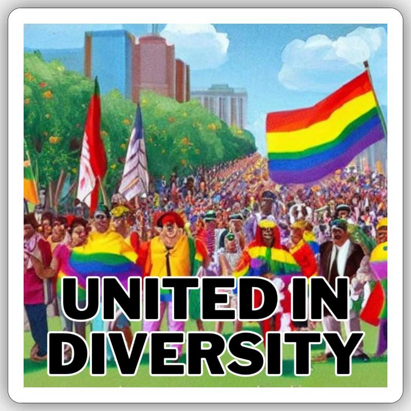 United in Diversity - Sticker Größe S (10 x 10 cm) - Mattweiß