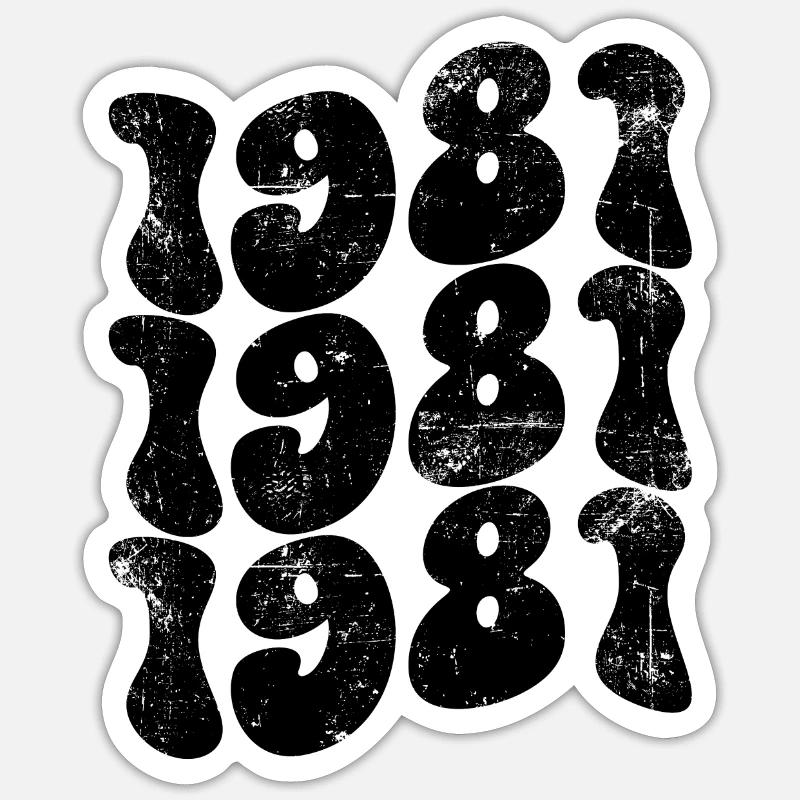 Millésime 1981 - Sticker taille S (10 x 10 cm) - blanc mat