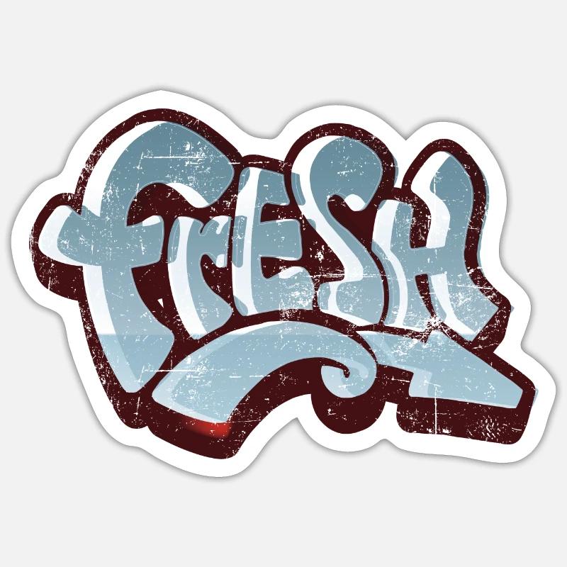 Fresh Graffiti Vintage - Sticker taille S (10 x 10 cm) - blanc mat
