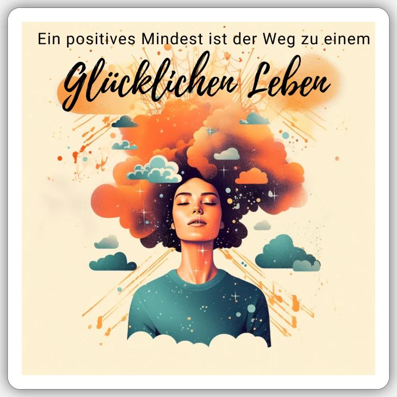 Positives Mindset - Sticker Größe S (10 x 10 cm) - Mattweiß