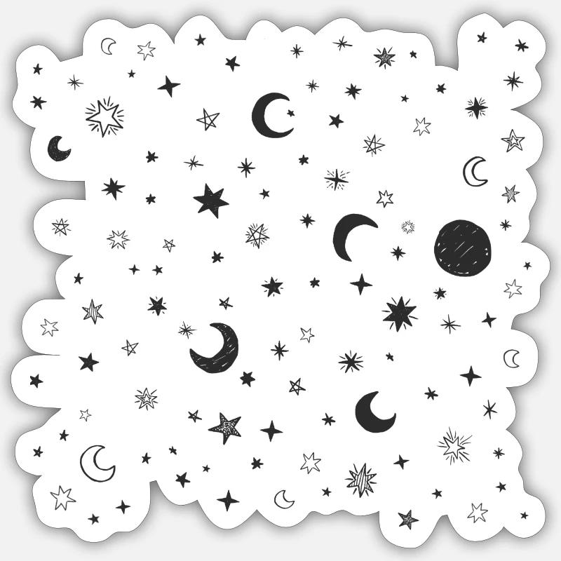 Space potpourri - black - Sticker size S (10 x 10 cm) - white matte