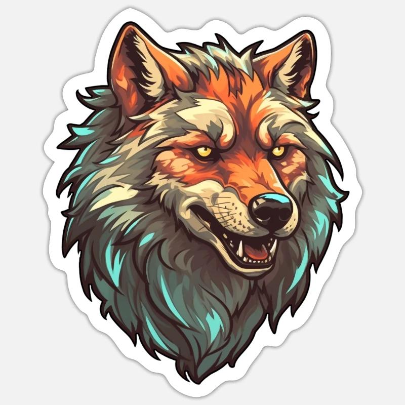 Wolf Fenrir - Sticker size S (10 x 10 cm) - white matte
