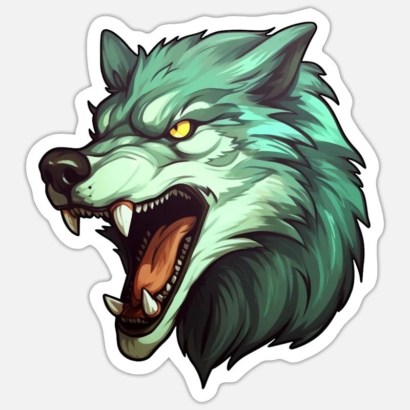 Wolf Fenrir - Sticker size S (10 x 10 cm) - white matte