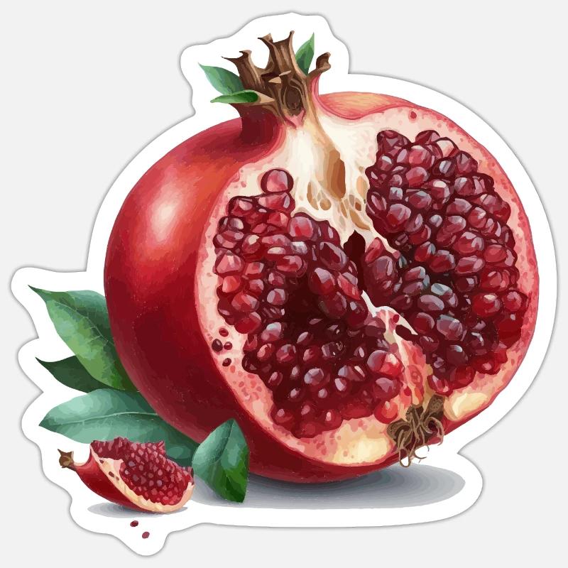 Pomegranate Sliced Gift - Sticker size S (10 x 10 cm) - white matte