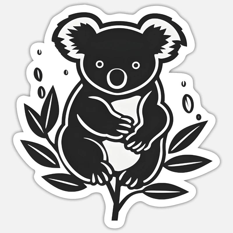 Koala Ours - Sticker taille S (10 x 10 cm) - blanc mat