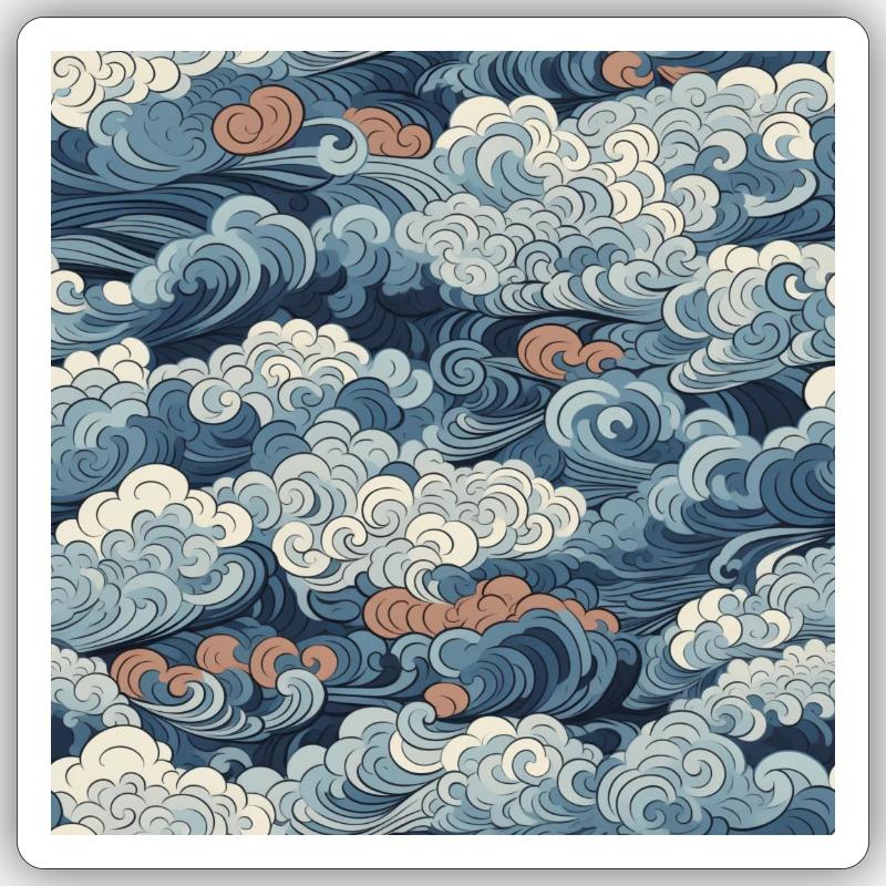 Wavy - Sticker taille S (10 x 10 cm) - blanc mat