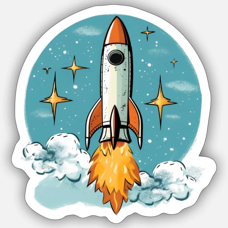Rocket Sticker size S (10 x 10 cm)