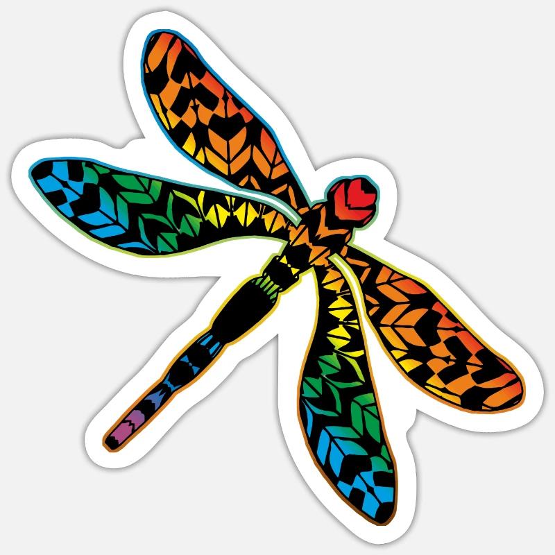 Libellule - Sticker taille S (10 x 10 cm) - blanc mat