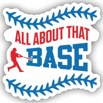 Base Baseball Slogan - Sticker size S (10 x 10 cm) - white matte - Front