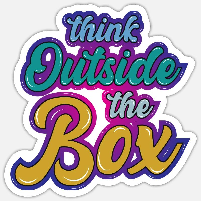 Think outside the Box - Sticker size S (10 x 10 cm) - white matte