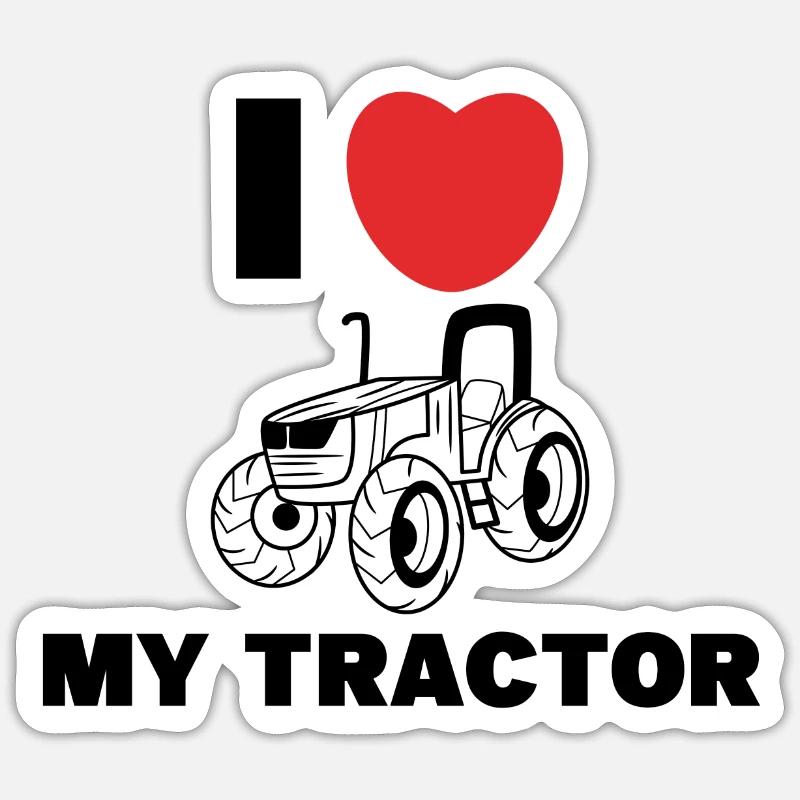 Ackerbau Herz Ich Liebe Traktor Statement Bauer Sticker Größe S (10 x 10 cm)