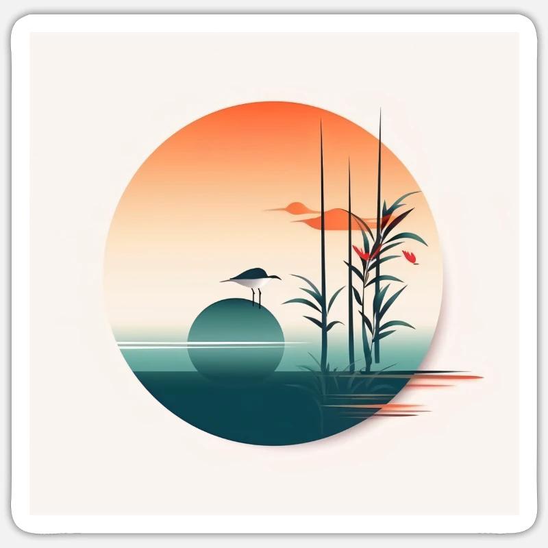 Minimalist Summer - Sticker taille S (10 x 10 cm) - blanc mat