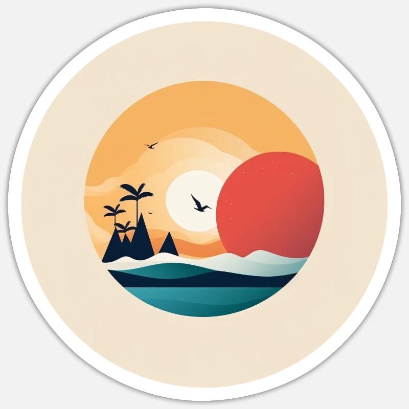 Minimalist Summer - Sticker size S (10 x 10 cm) - white matte