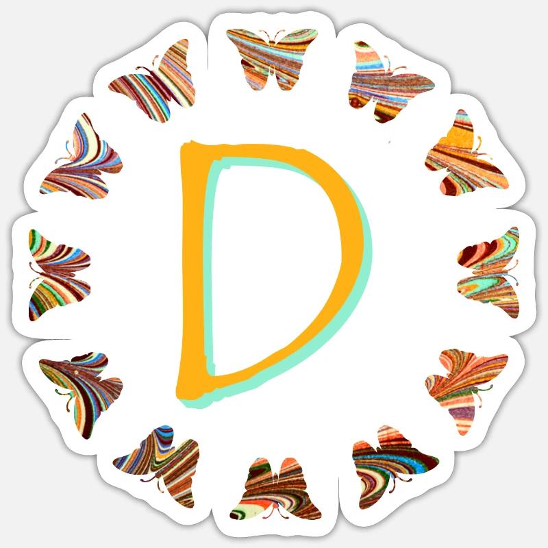 Papillons E 56 D - Sticker taille S (10 x 10 cm) - blanc mat