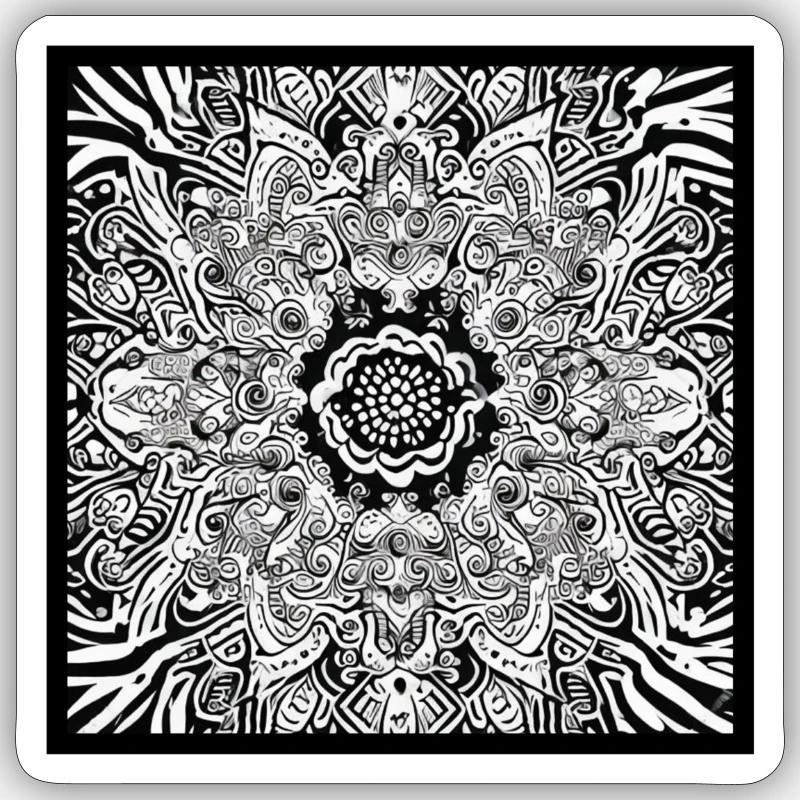 Abstract Illustration Series E - Sticker size S (10 x 10 cm) - white matte