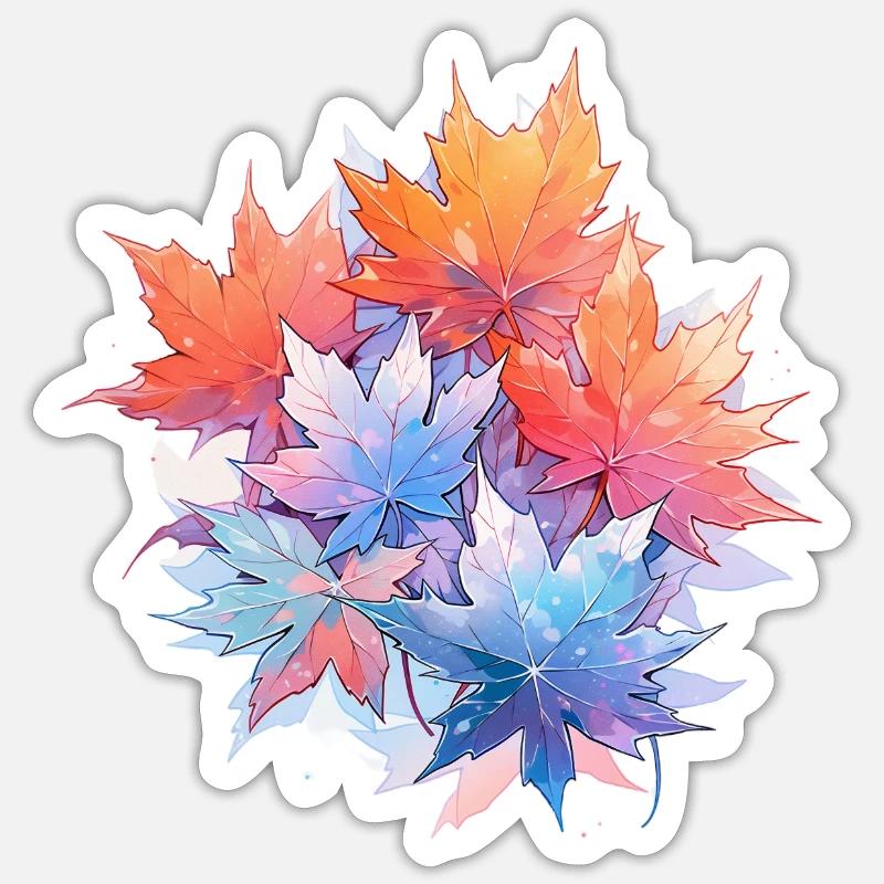 Vibrant Maple - Sticker size S (10 x 10 cm) - white matte