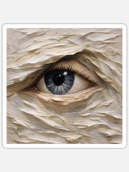 Auge Gemälde - Sticker Größe S (10 x 10 cm) - Mattweiß