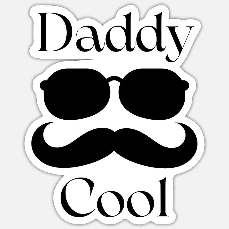 Vatertagsgeschenk Daddy Cool - Sticker Größe S (10 x 10 cm) - Mattweiß