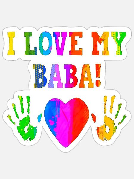 Ich liebe mein baba Balkan Exyu Kroatien Serbien Bosna - Sticker Größe S (10 x 10 cm) - Mattweiß