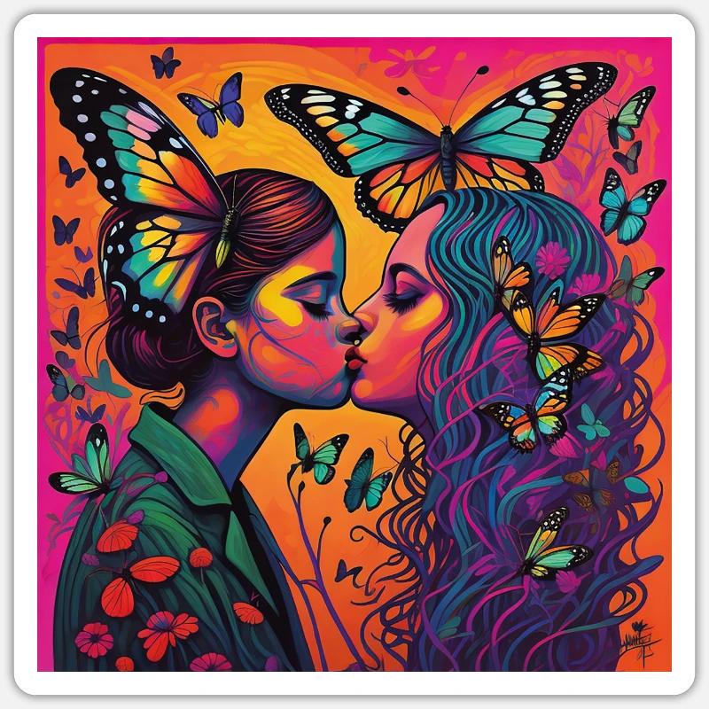 Amour libre - Sticker taille S (10 x 10 cm) - blanc mat