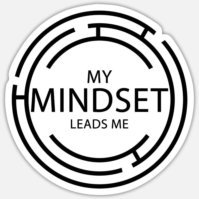 my mindset leads me - Sticker size S (10 x 10 cm) - white matte