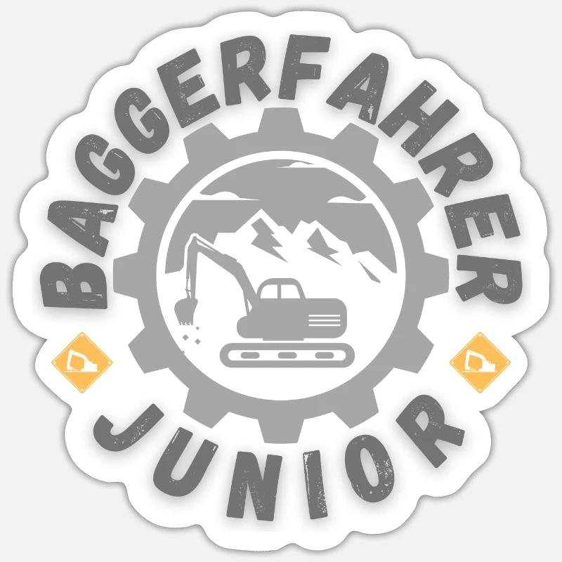 Baggerfahrer Sticker Größe S (10 x 10 cm)