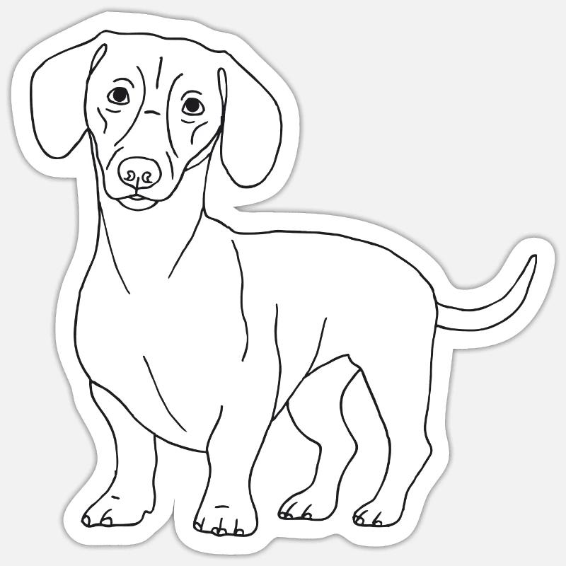 Dackel - Sticker Größe S (10 x 10 cm) - Mattweiß