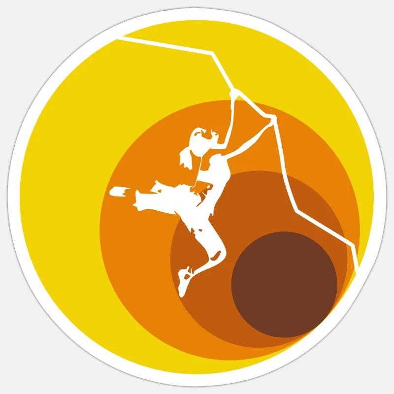Climbing Fall Retro Sticker size S (10 x 10 cm)