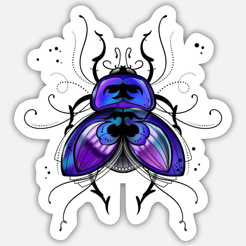 Glückskäfer - Sticker Größe S (10 x 10 cm) - Mattweiß