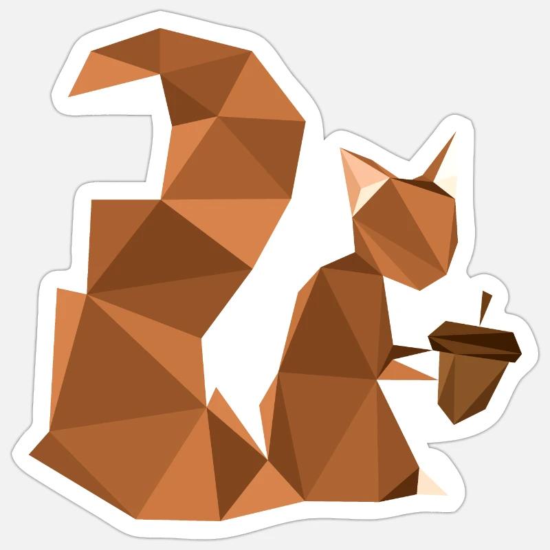 Triangular squirrel - Sticker size S (10 x 10 cm) - white matte