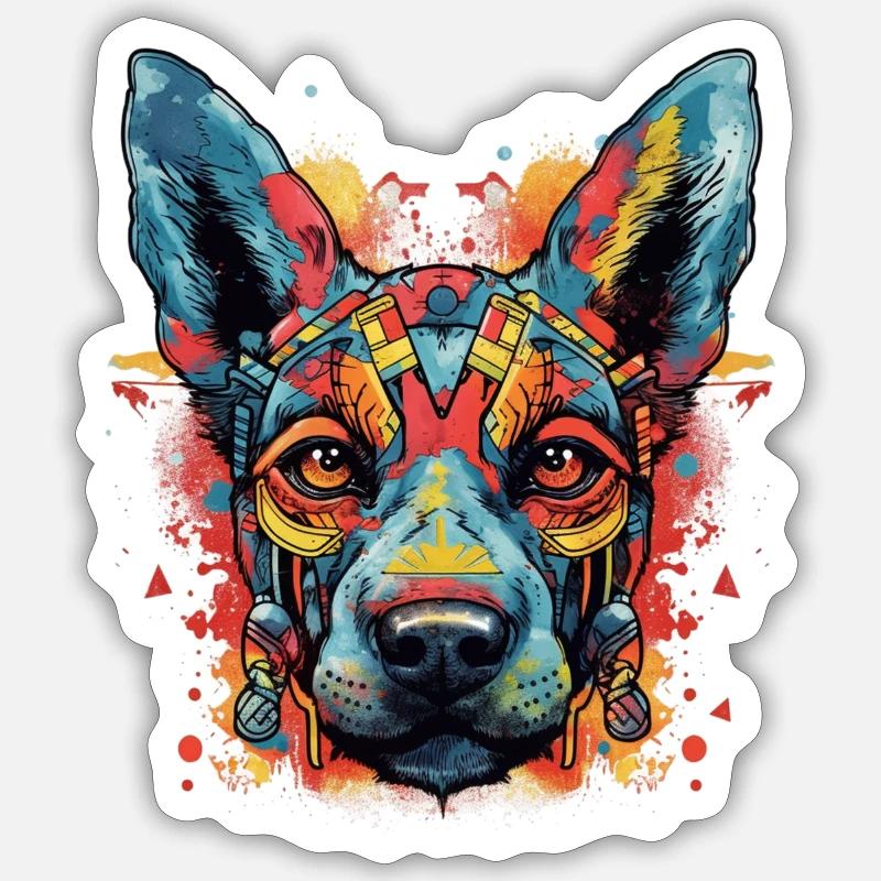 Hund - Sticker Größe S (10 x 10 cm) - Mattweiß