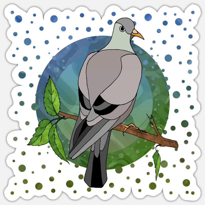 Oiseau - Sticker taille S (10 x 10 cm) - blanc mat