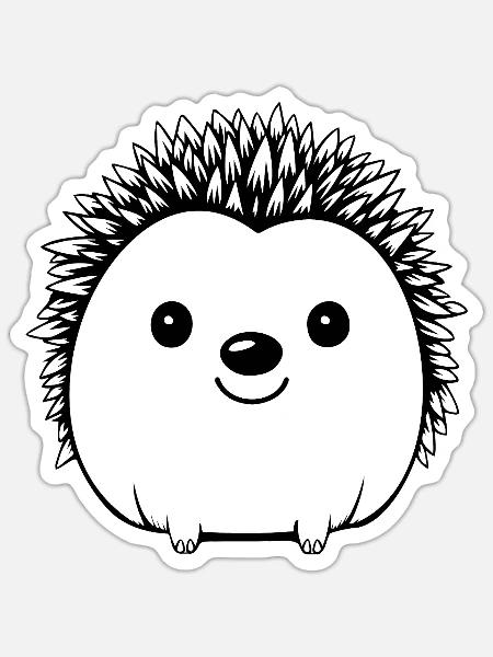 Igel Wald Stachelig Tier - Sticker Größe S (10 x 10 cm) - Mattweiß