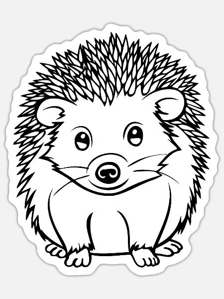 Igel Wald Stachelig Tier - Sticker Größe S (10 x 10 cm) - Mattweiß