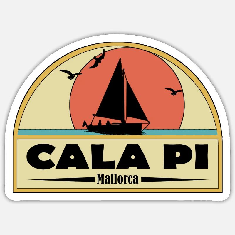 Cala Pi - Sticker Größe S (10 x 10 cm) - Mattweiß