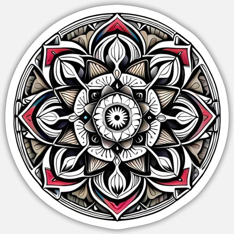 Mandala - Sticker Größe S (10 x 10 cm) - Mattweiß