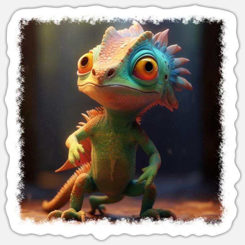 Cool chameleon - Sticker size S (10 x 10 cm) - white matte
