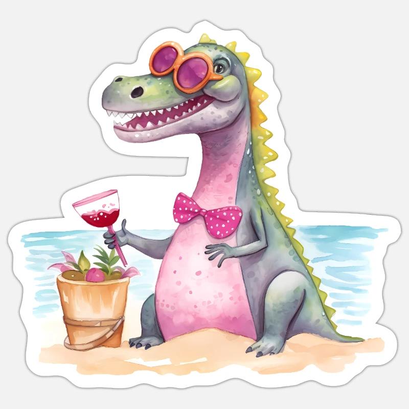 Ginoraurus Beach Sticker size S (10 x 10 cm)