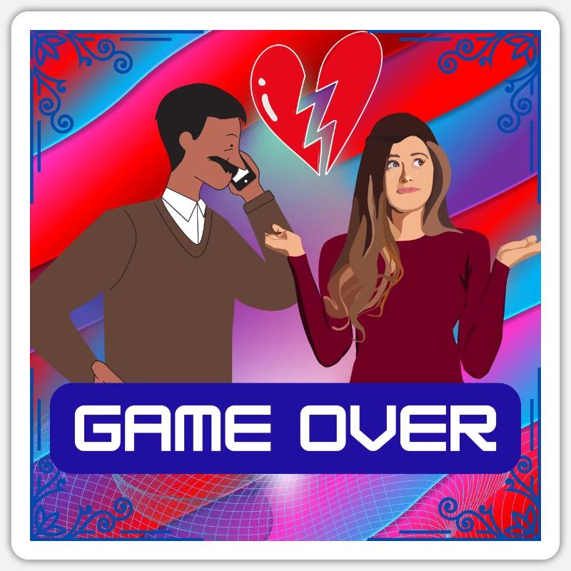 Game over - Sticker size S (10 x 10 cm) - white matte