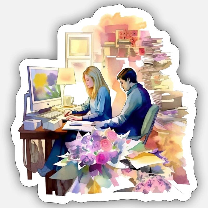 working togeder - Sticker size S (10 x 10 cm) - white matte
