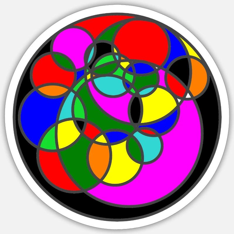 Farbenfroh - Sticker Größe S (10 x 10 cm) - Mattweiß