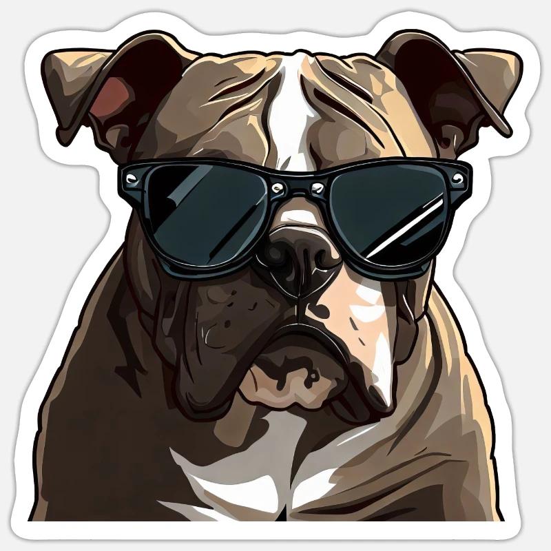 Pitbull Le modèle - Sticker taille S (10 x 10 cm) - blanc mat
