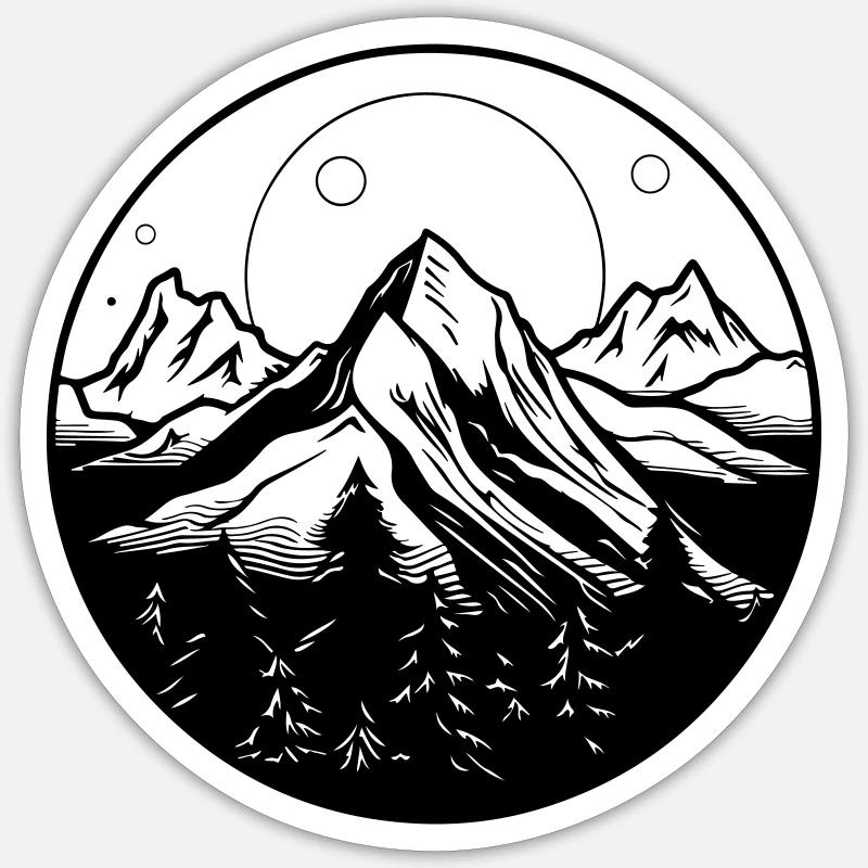 Mountains as a symbol - Sticker size S (10 x 10 cm) - white matte