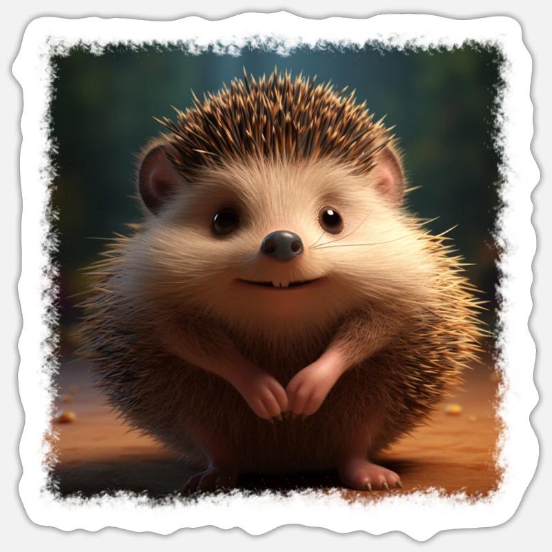 Cute Hedgehog - Sticker size S (10 x 10 cm) - white matte