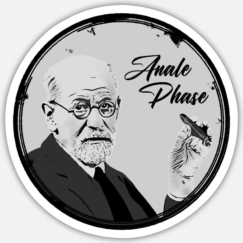 Anale Phase - Sticker Größe S (10 x 10 cm) - Mattweiß